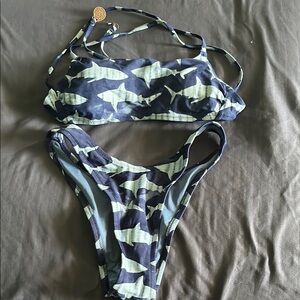 Shark Print Bikini Set